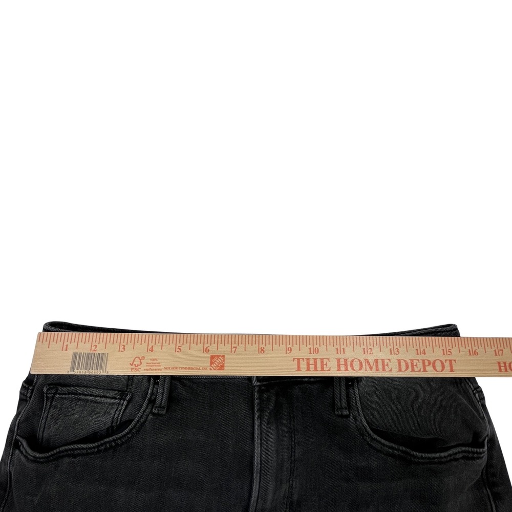 Driftwood Colette Black Raw Frayed Hem Jeans Tag 32x26 Faded Animal Print Trim - Picture 5 of 8